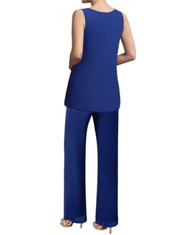 3 Pieces Pant Suits for Women Dressy Chiffon Mother of The Bride Pant Suits for Wedding Formal Evening Dress Stormy $38.49 Suits