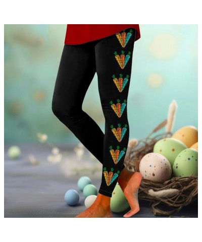 Easter Leggings for Women Cute Bunny Printed Color Block Pants Soft Comfortable Workout Going Out Pants 03 Yellow $8.83 Leggings