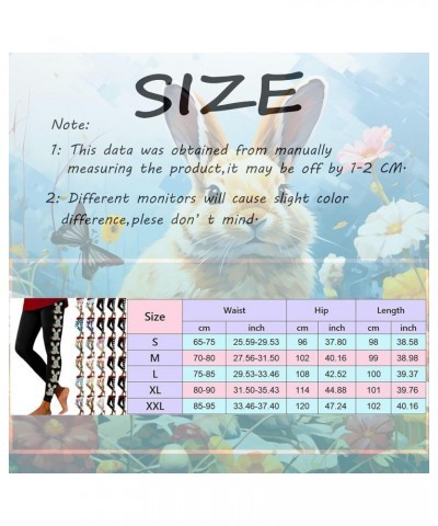 Easter Leggings for Women Cute Bunny Printed Color Block Pants Soft Comfortable Workout Going Out Pants 03 Yellow $8.83 Leggings