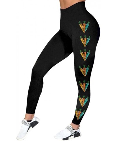 Easter Leggings for Women Cute Bunny Printed Color Block Pants Soft Comfortable Workout Going Out Pants 03 Yellow $8.83 Leggings