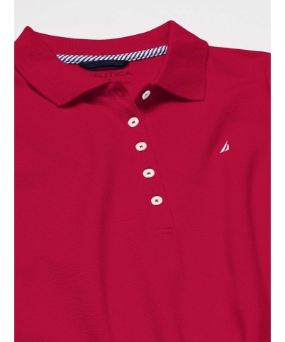 Women's 5-Button Short Sleeve Breathable 100% Cotton Polo Shirt Red $14.12 Shirts