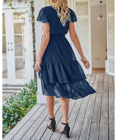 Women's Summer Dress Flowy Chiffon Sleeveless Halter Floral Tied Waist Maxi Dress Flowy Swing Pleated Sundress Z03 Navy $12.1...
