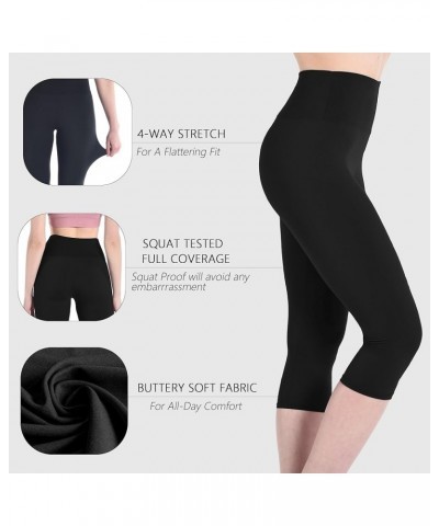 Capri Leggings for Women, High Waisted Capri Leggings Non See Through Workout Yoga Pants Wine Red $8.84 Leggings