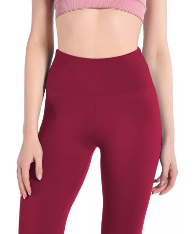 Capri Leggings for Women, High Waisted Capri Leggings Non See Through Workout Yoga Pants Wine Red $8.84 Leggings