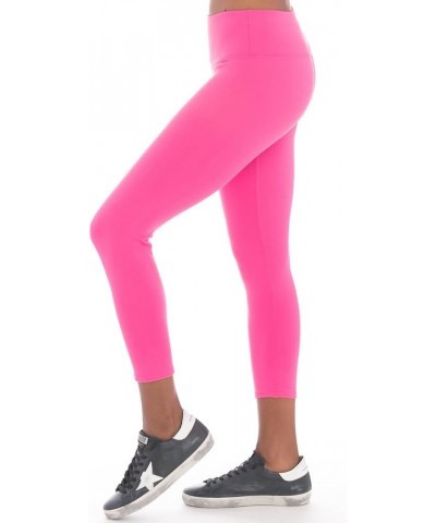 Women's Flat Waist Performance Capri Legging Style SUP04 Pom Pom $20.25 Activewear