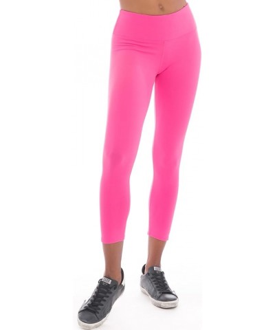 Women's Flat Waist Performance Capri Legging Style SUP04 Pom Pom $20.25 Activewear