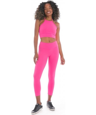 Women's Flat Waist Performance Capri Legging Style SUP04 Pom Pom $20.25 Activewear