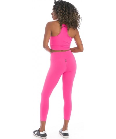 Women's Flat Waist Performance Capri Legging Style SUP04 Pom Pom $20.25 Activewear