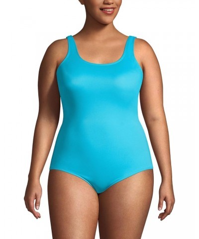 Womens Chlorine Resistant Tugless Tank Soft Cup One Piece Swimsuit Turquoise Regular 16 $22.45 Swimsuits