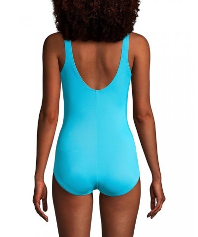 Womens Chlorine Resistant Tugless Tank Soft Cup One Piece Swimsuit Turquoise Regular 16 $22.45 Swimsuits