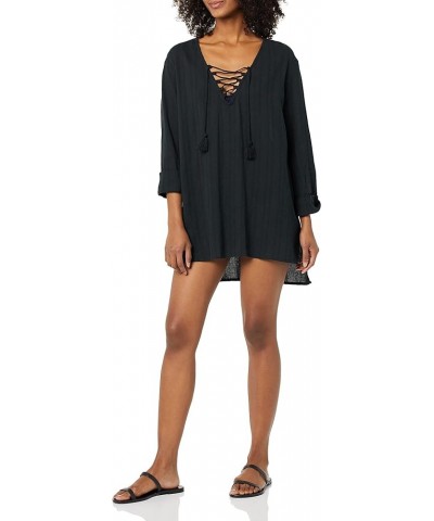 Women's Standard Blue Skies Swim Cover Up Black Pebble $19.51 Swimsuits