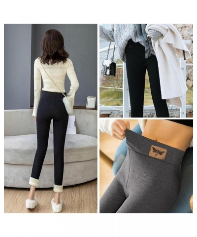 Winter Sherpa Fleece Lined Leggings for Women Winter Warm Thermal Pants Workout High Waist Leggings Yoga D-gray $8.05 Leggings