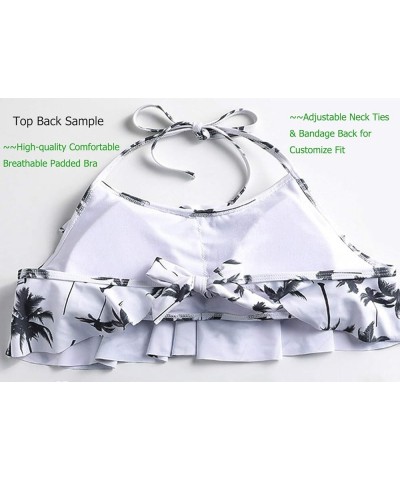 Woman's Sexy Printed Ruffled Top Sexy Halter 2 Piece Tankini Sexy Swimsuit Color04 $14.02 Swimsuits