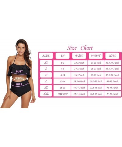 Woman's Sexy Printed Ruffled Top Sexy Halter 2 Piece Tankini Sexy Swimsuit Color04 $14.02 Swimsuits