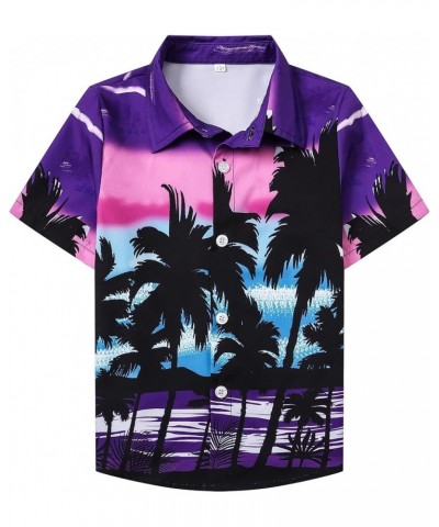 Girls & Womens Hawaiian Shirts Short Sleeve Summer Button Down Tropical Shirts, 2 Years - 2XL Youth Hawaiian Purple $9.54 Blo...