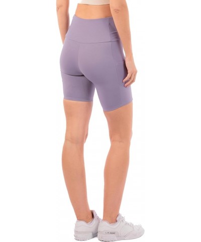 OFENTI High Waisted Yoga Shorts with Pockets Super Soft Biker Shorts for Workout Gym Running Shorts 8" Lavender $14.15 Active...