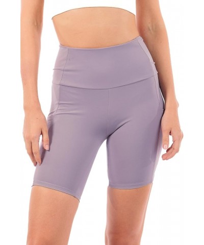 OFENTI High Waisted Yoga Shorts with Pockets Super Soft Biker Shorts for Workout Gym Running Shorts 8" Lavender $14.15 Active...