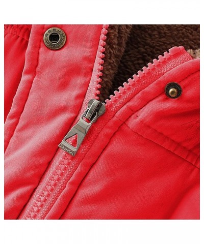 Winter Coats For Women 2023 Trendy Thicken Puffer Jackets With Faux Fur Hood Warm Parka Coat Outwear G07-red $17.09 Coats