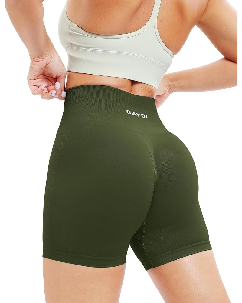 Workout Shorts for Women Seamless Gym Athletic Yoga Running Biker Shorts High Waisted Scrunch Butt Lifting Booty Shorts Bronz...