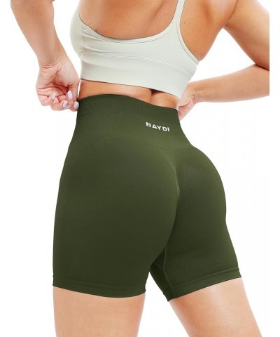 Workout Shorts for Women Seamless Gym Athletic Yoga Running Biker Shorts High Waisted Scrunch Butt Lifting Booty Shorts Bronz...