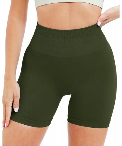 Workout Shorts for Women Seamless Gym Athletic Yoga Running Biker Shorts High Waisted Scrunch Butt Lifting Booty Shorts Bronz...