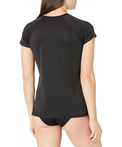 Women's UPF 50+ Short Sleeved Active Swim Shirt Rashguard & Workout Top Black/Grey $14.14 Swimsuits