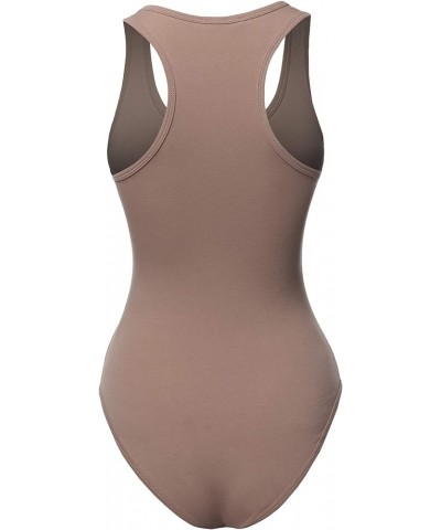 Women's Fashion Basic Premium Cotton Racerback Sleeveless Tank Body Suit Yawbsv0001 Mocha $11.59 Lingerie