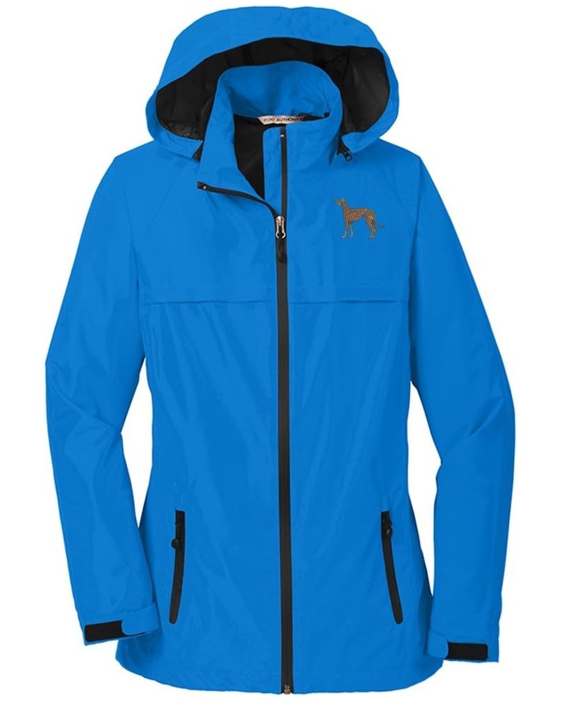 Greyhound Brindle Ladie's Rain Jacket Blue $37.18 Coats