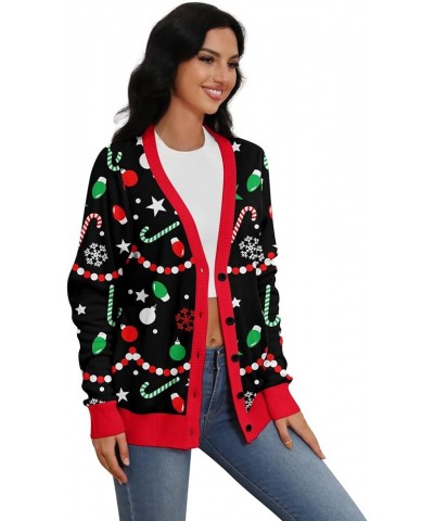 Women Ugly Christmas Cardigan Sweater Long Sleeve Button Down Cozy V Neck Sweater Soft Knitwear Christmas-05 $10.79 Sweaters