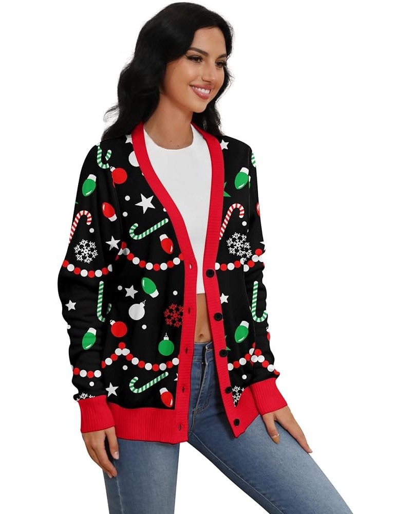Women Ugly Christmas Cardigan Sweater Long Sleeve Button Down Cozy V Neck Sweater Soft Knitwear Christmas-05 $10.79 Sweaters