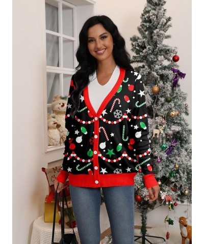 Women Ugly Christmas Cardigan Sweater Long Sleeve Button Down Cozy V Neck Sweater Soft Knitwear Christmas-05 $10.79 Sweaters