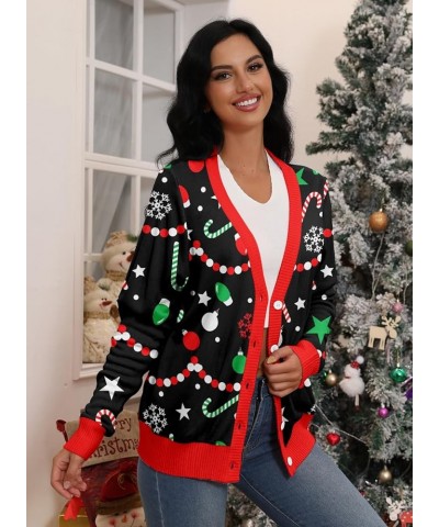 Women Ugly Christmas Cardigan Sweater Long Sleeve Button Down Cozy V Neck Sweater Soft Knitwear Christmas-05 $10.79 Sweaters