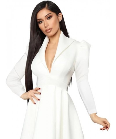 High Low Tops for Women-Ruffle Bodycon Peplum Asymmetrical Tunic Shirt Dresses White3 $15.75 Tops