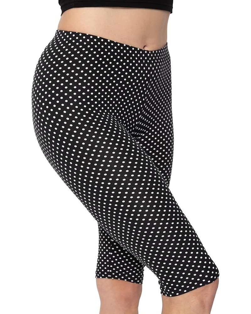 Women's and Plus Size Knee-Length and Ankle Length Leggings | X-Small- 7X Adult Knee Length Polka Dot $17.35 Leggings