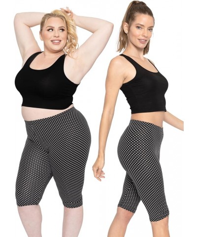 Women's and Plus Size Knee-Length and Ankle Length Leggings | X-Small- 7X Adult Knee Length Polka Dot $17.35 Leggings