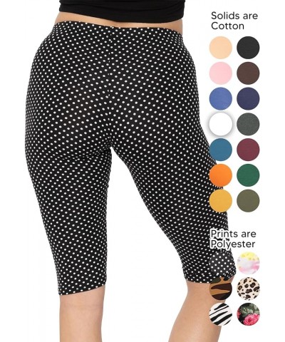 Women's and Plus Size Knee-Length and Ankle Length Leggings | X-Small- 7X Adult Knee Length Polka Dot $17.35 Leggings