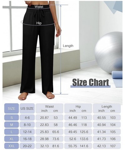 3 Pack Women's Lounge Pants Wide Leg Yoga Sweatpants with Pockets High Waisted Drawstring Lounge Loose Workout Jogger Black, ...