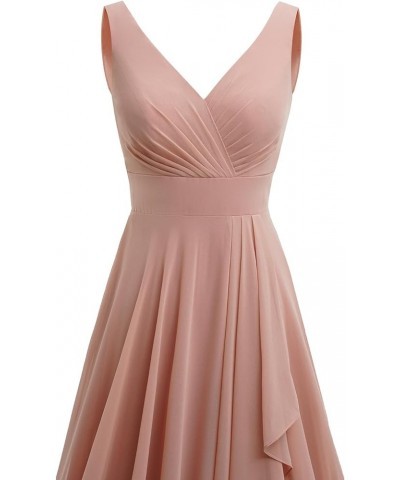 Women's V Neck Bridesmaid Dresses Sleeveless Chiffon A Line Formal Party Dress with Slit 2023 NO123 Rust $33.82 Dresses