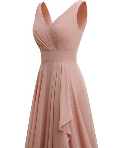 Women's V Neck Bridesmaid Dresses Sleeveless Chiffon A Line Formal Party Dress with Slit 2023 NO123 Rust $33.82 Dresses